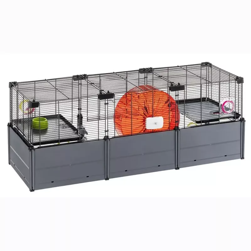 Jaula para roedores FERPLAST Multipla Hamster large 107,5×37,5×42 cm, metal, negra