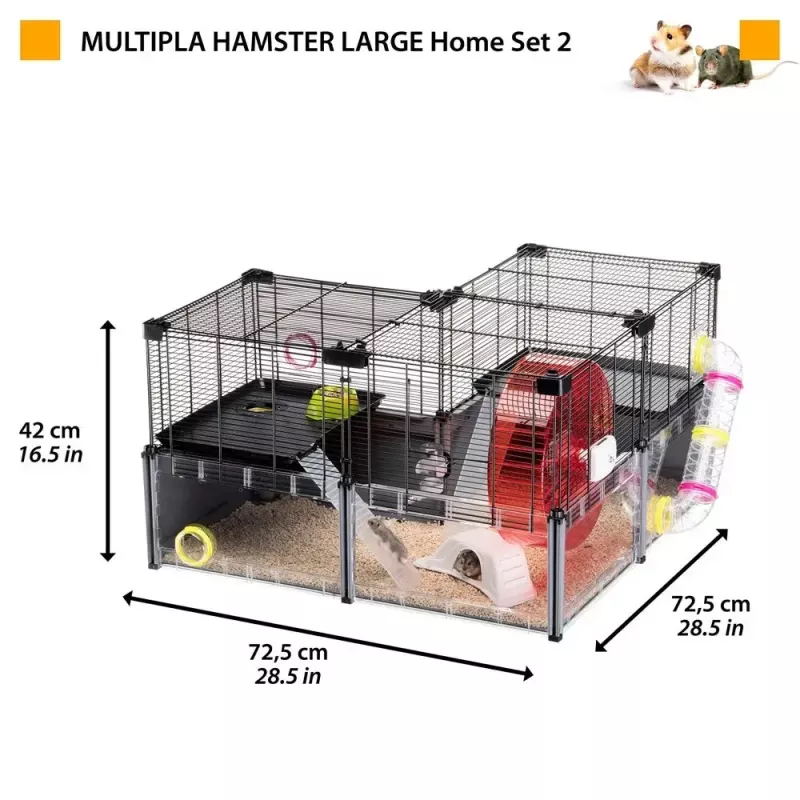 Jaula para roedores FERPLAST Multipla Hamster large 107,5×37,5×42 cm, metal, negra