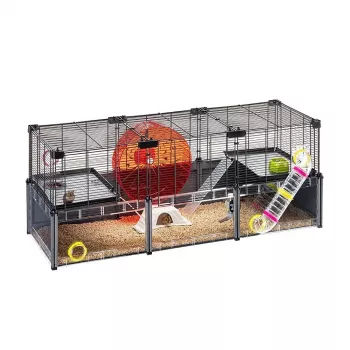 Jaula para roedores FERPLAST Multipla Hamster large 107,5×37,5×42 cm, metal, negra