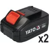 Amoladora angular YATO YT-828295, inalámbrica 18 V, sin escobillas, disco de 125 mm, 2 baterías Li-Ion de 4 Ah, 1,26 kg