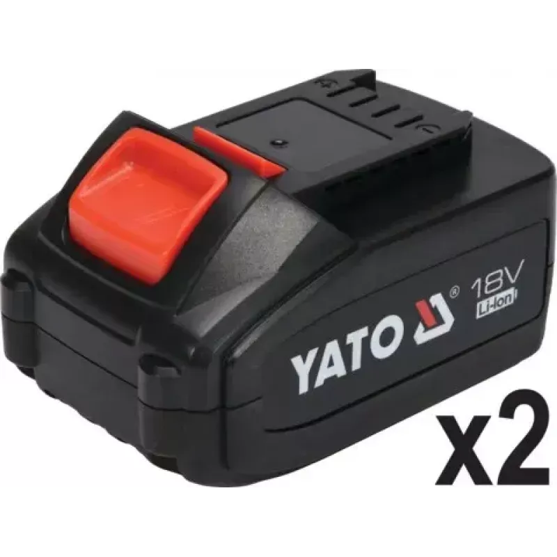 Amoladora angular YATO YT-828295, inalámbrica 18 V, sin escobillas, disco de 125 mm, 2 baterías Li-Ion de 4 Ah, 1,26 kg
