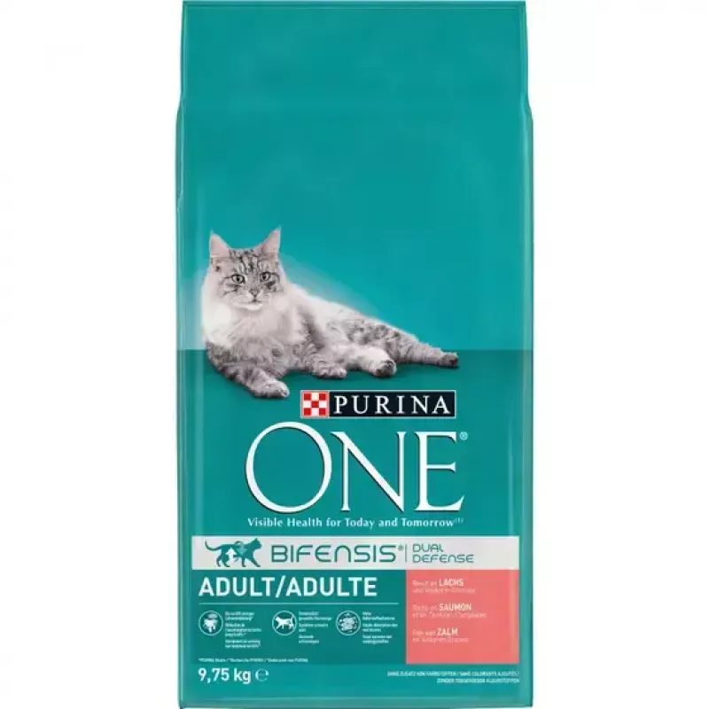 Purina ONE Adult pienso para gatos con salmón, 9,75 kg