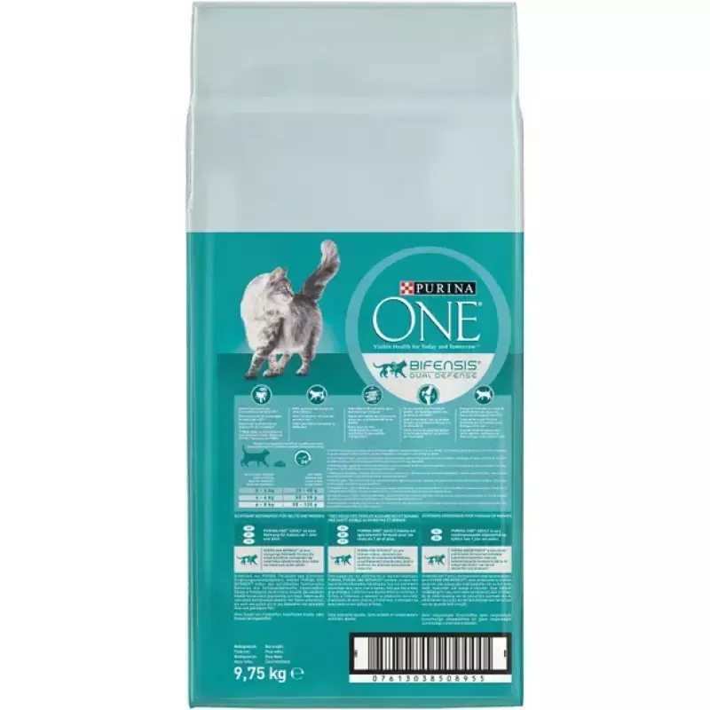 Purina ONE Adult pienso para gatos con salmón, 9,75 kg