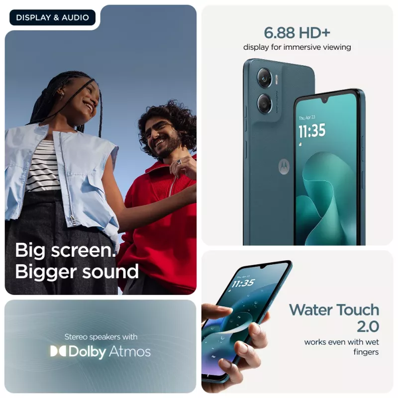 Motorola Moto G06 Power PB9W0005PL teléfono inteligente, 17,5 cm (6,88″), Dual SIM, 4G, 4 GB/64 GB, 7000 mAh, Android 15, USB-C, azul (Pantone Tapestry)