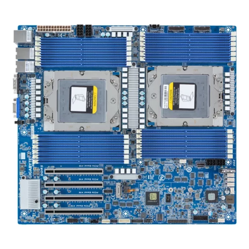 Placa base GIGABYTE MZ73-LM1 Extended ATX Socket SP5 para AMD EPYC 9004, 24× DDR5 DIMM, 4× PCIe x16 Gen4, 2× RJ-45