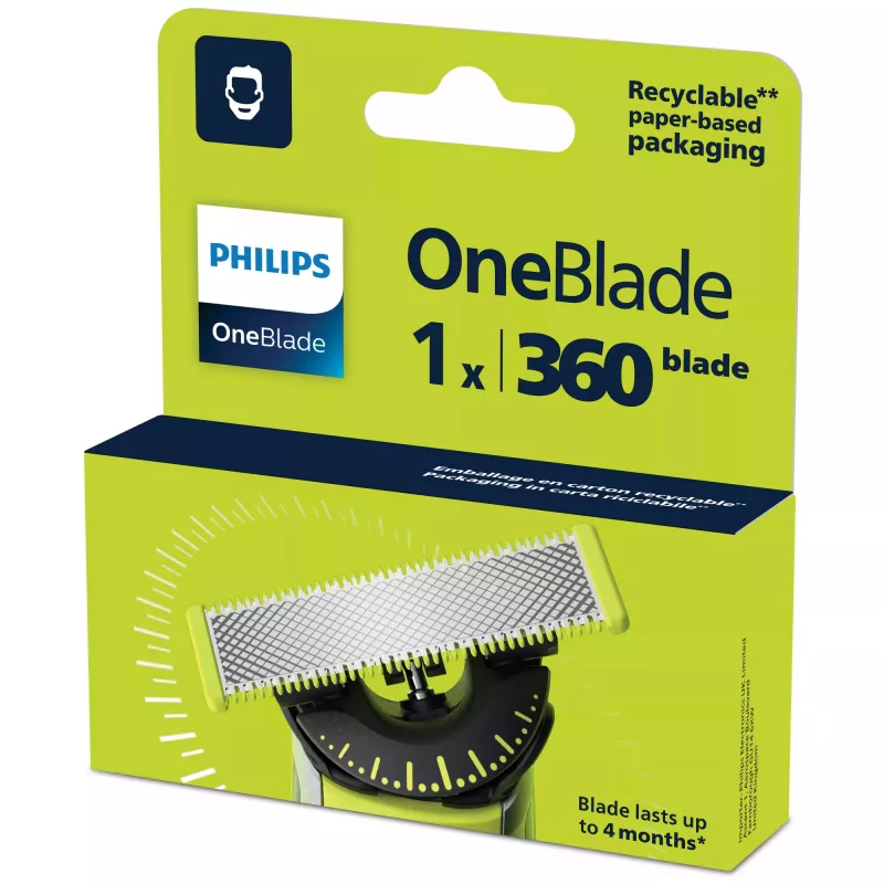 Philips OneBlade 360 QP410/50 cuchilla de repuesto, plata/verde claro