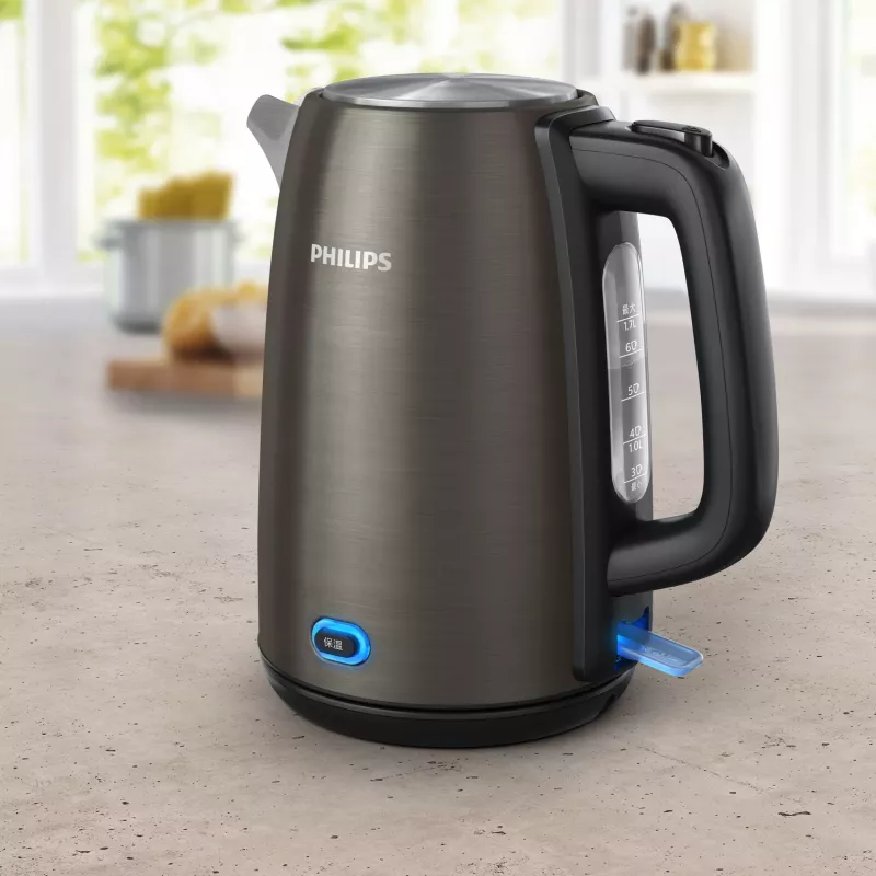 Hervidor de agua eléctrico Philips HD9353/90 1,7 L 2060 W acero inoxidable, negro