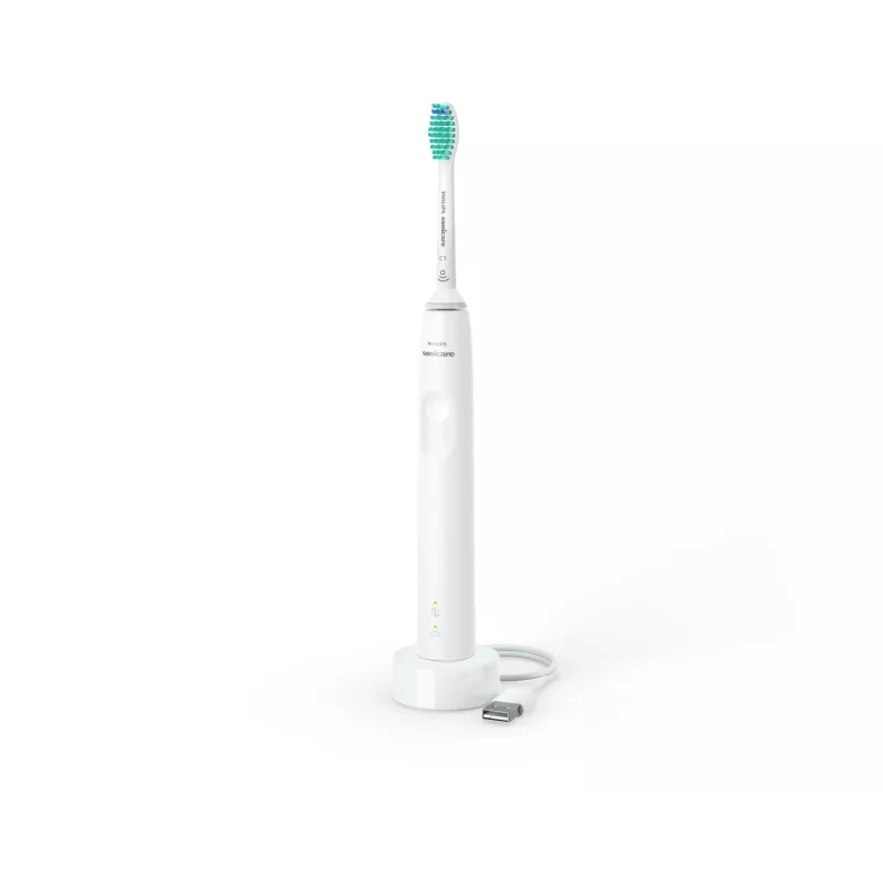 Cepillo dental sónico Philips 3100 series HX3671/13 – tecnología sónica, 31.000 movimientos/min., sensor de presión, Li-Ion, batería integrada, 1 cabezal de cepillo, blanco
