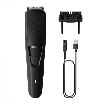 Recortadora de barba Philips BEARDTRIMMER Serie 3000 BT3234/15, batería, negro