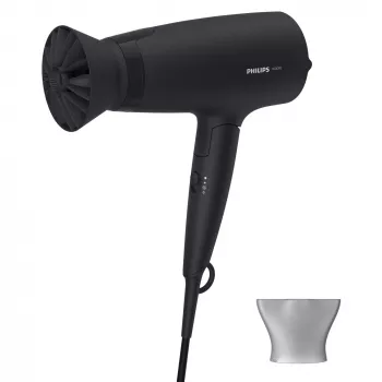 Secador de pelo Philips 3000 Series BHD308/10 — 1600 W, 3 niveles de calor y 3 de velocidad, mango plegable, anilla para colgar