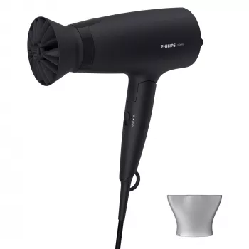 Secador de pelo Philips 3000 Series BHD308/10 — 1600 W, 3 niveles de calor y 3 de velocidad, mango plegable, anilla para colgar