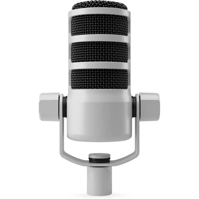 Micrófono dinámico de escenario Rode PodMic blanco — cardioide, XLR, 20–20000 Hz, sensibilidad -57 dB
