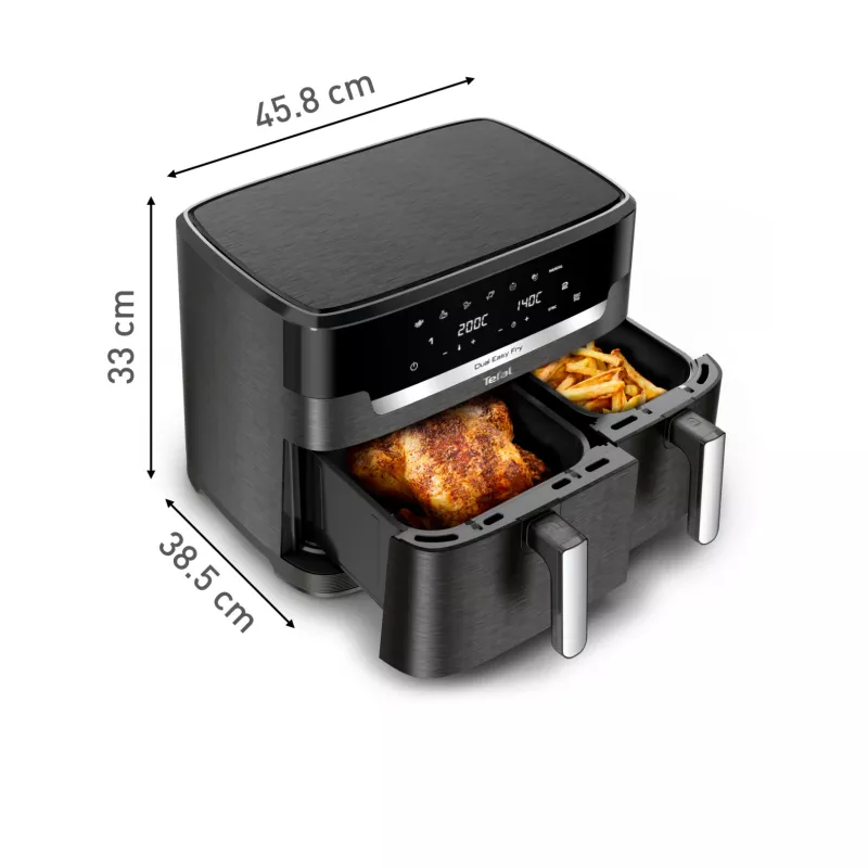 Freidora Tefal Easy Fry Dual XXL EY942HE0 doble 11 L de sobremesa 2020 W freidora de aire gris