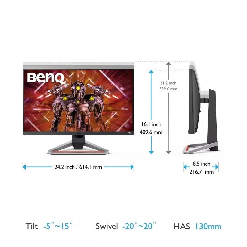 BenQ Mobiuz EX2710U monitor gaming de 27 pulgadas 4K UHD 3840x2160 IPS 144 Hz, 1 ms, DisplayHDR 600 cd/m², 2x HDMI, DisplayPort, hub USB, altavoces con subwoofer, altura ajustable