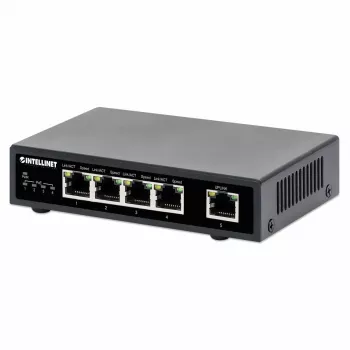 Switch Gigabit Ethernet PoE+ Intellinet 5 puertos 62W 4 puertos PSE