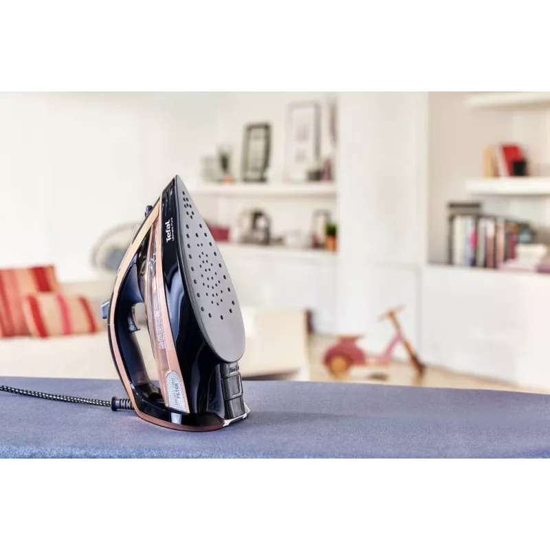 Plancha Tefal FV9865E0 plancha en seco y de vapor suela Durilium Autoclean 3000 W negra, dorada
