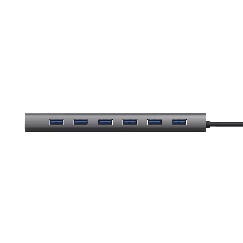 Trust Halyx 24967 hub USB de 7 puertos, USB 3.2 Gen 1, Type-A, 5000 Mbit/s, plateado