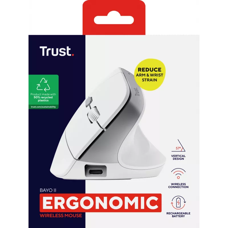 Trust Bayo II ratón oficina diestro RF inalámbrico óptico 2400 DPI