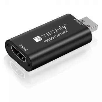 Convertidor de señal de vídeo TECHLY I-USB-VIDEO-1080TY — HDMI a USB Type-A, 1920×1080@60Hz, 12-Bit, alimentado por USB