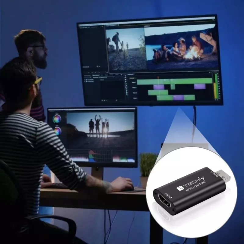 Techly I-USB-VIDEO-1080TY capturadora de vídeo HDMI a USB, 1920x1080 (1080p)