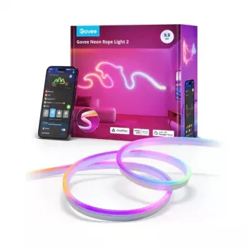 Lámpara de pared inteligente Govee H61D5 Wi-Fi Bluetooth 48W transparente blanco