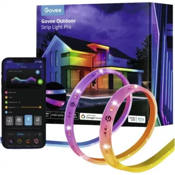 Tira LED exterior Govee H70A1 10m Wi‑Fi Bluetooth RGBIC+blanco cálido