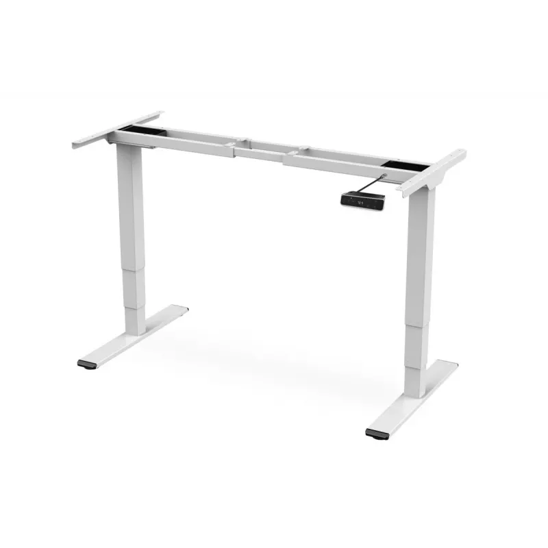 Bastidor de mesa con altura regulable eléctrica DIGITUS, doble motor, 3 niveles, blanco