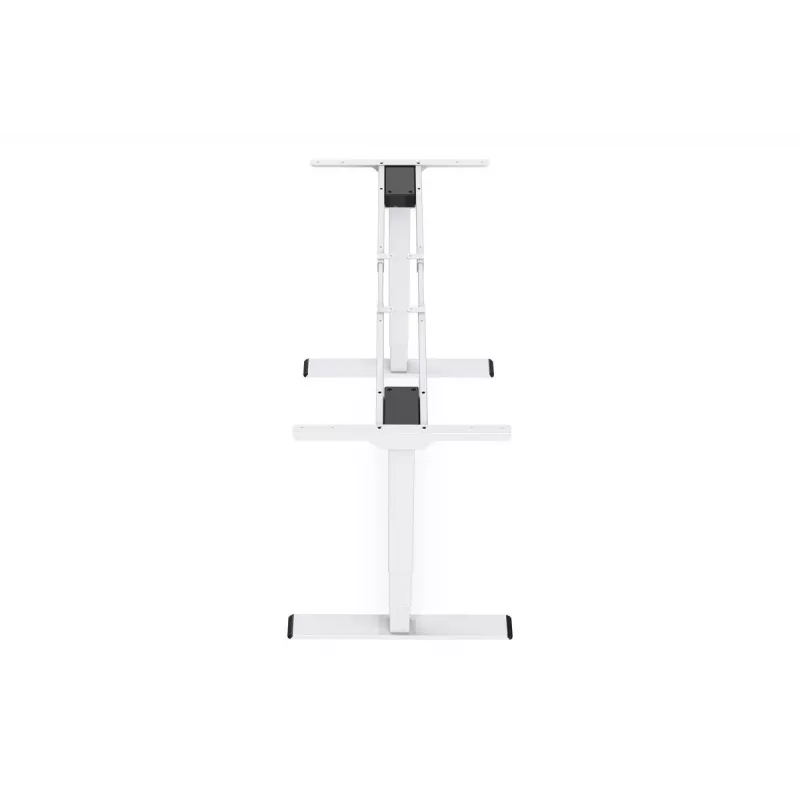 Bastidor de mesa con altura regulable eléctrica DIGITUS, doble motor, 3 niveles, blanco