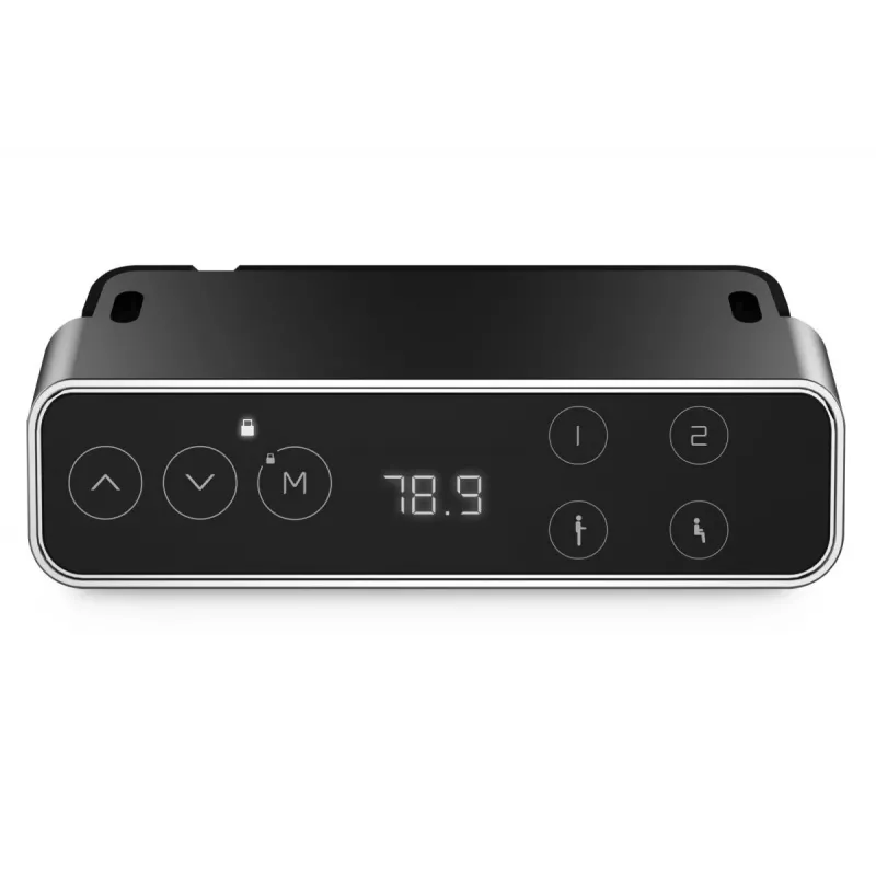 Bastidor de mesa con altura regulable eléctrica DIGITUS, doble motor, 3 niveles, blanco