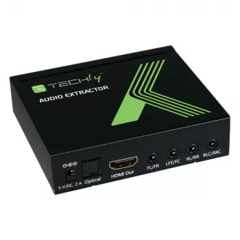 Extractor de audio Techly 7.1 LPCM HDMI 4K UHD 3D IDATA HDMI-EA74K