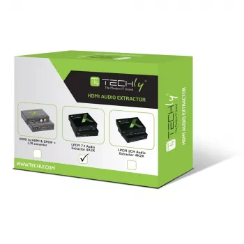 Extractor de audio Techly 7.1 LPCM HDMI 4K UHD 3D IDATA HDMI-EA74K