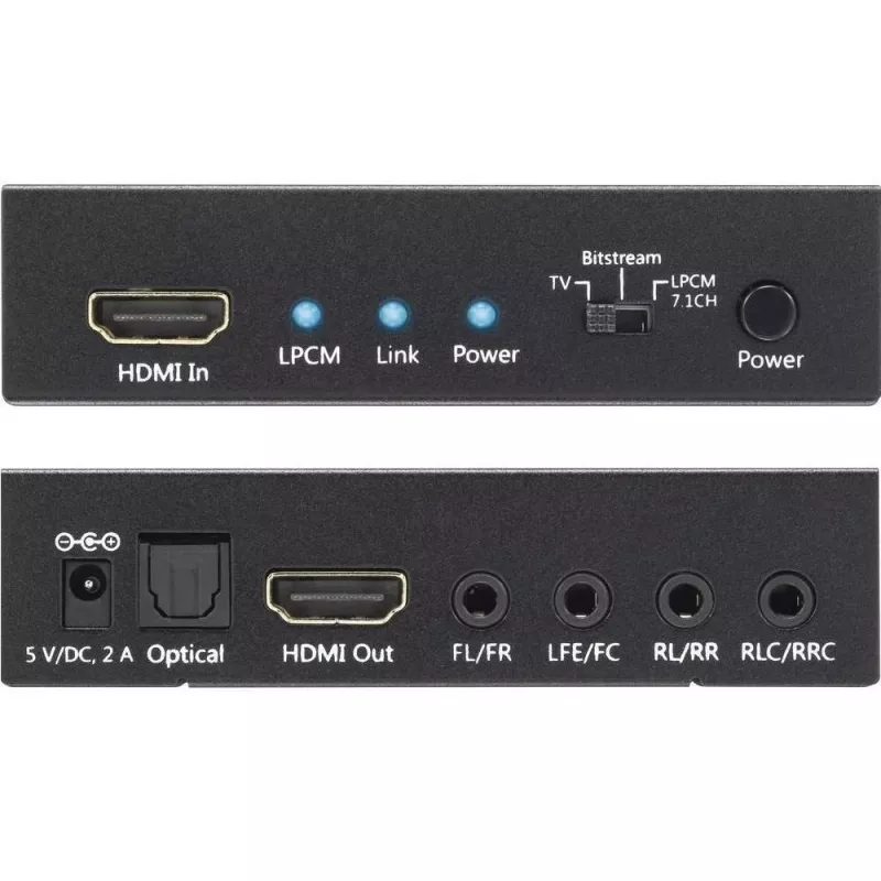 Extractor de audio Techly 7.1 LPCM HDMI 4K UHD 3D IDATA HDMI-EA74K
