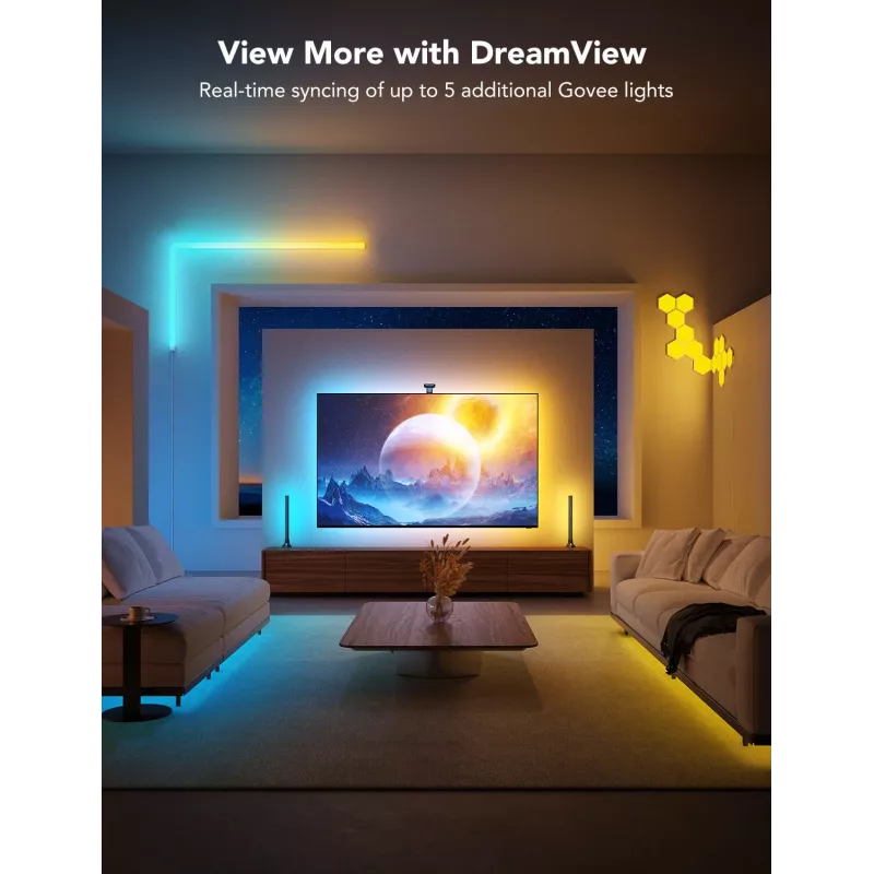 Barra de luz LED Govee Envisual TV Backlight T2 con dos cámaras para televisores de 75–85 pulgadas