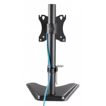 Soporte de mesa para TV y monitor MANHATTAN 10–27 pulgadas inclinable/giratorio/orientable VESA 75×75–100×100, máx. 7 kg, negro