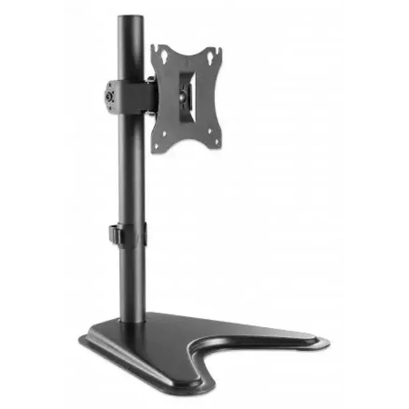 Soporte de mesa para TV y monitor MANHATTAN 10–27 pulgadas inclinable/giratorio/orientable VESA 75×75–100×100, máx. 7 kg, negro