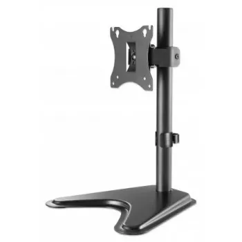 Soporte de mesa para TV y monitor MANHATTAN 10–27 pulgadas inclinable/giratorio/orientable VESA 75×75–100×100, máx. 7 kg, negro