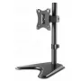 Soporte de mesa para TV y monitor MANHATTAN 10–27 pulgadas inclinable/giratorio/orientable VESA 75×75–100×100, máx. 7 kg, negro