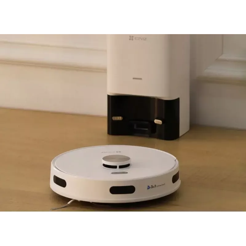 Robot aspirador EZVIZ RE5S Plus — 9000 Pa de succión, batería de 5200 mAh, 22 minutos de autonomía, función de fregado húmedo, base de autosecado
