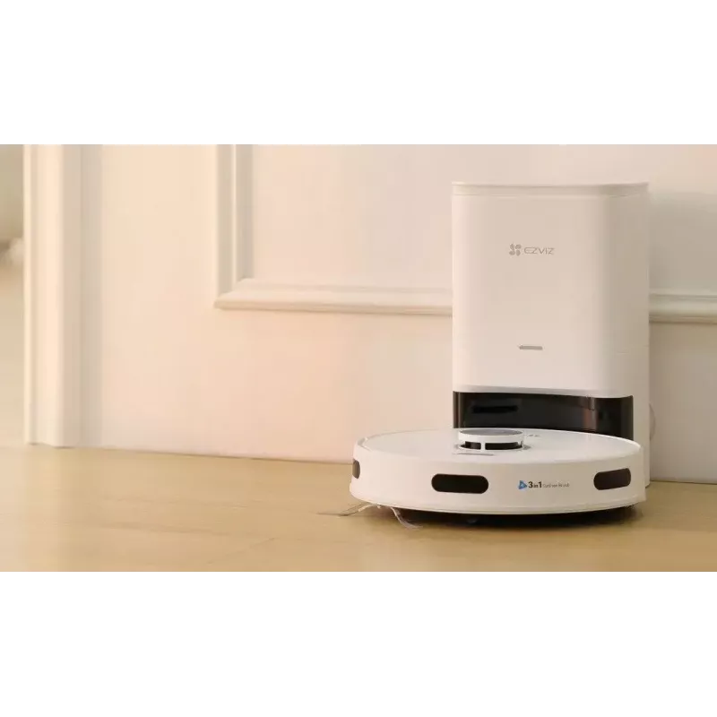 Robot aspirador EZVIZ RE5S Plus — 9000 Pa de succión, batería de 5200 mAh, 22 minutos de autonomía, función de fregado húmedo, base de autosecado