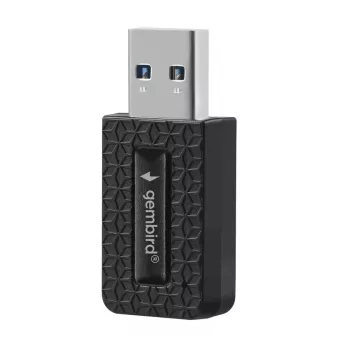 Adaptador USB Wi-Fi GEMBIRD AC1300 Dual-Band Wi-Fi 5 (RTL8812BU) 867 Mbit/s USB 3.0 antena interna negro