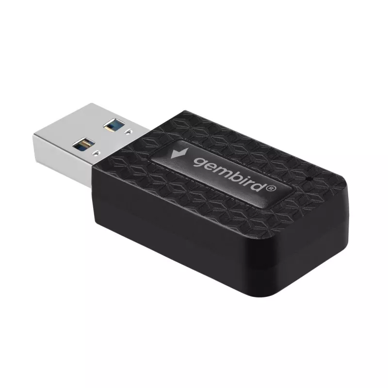 Adaptador USB Wi-Fi GEMBIRD AC1300 Dual-Band Wi-Fi 5 (RTL8812BU) 867 Mbit/s USB 3.0 antena interna negro