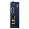PLANET IGUP-2205AT convertidor de medios industrial, 2 puertos 100/1000X SFP a 2 puertos 10/100/1000T, PoE 90 W, 12-48 V, metálico, azul