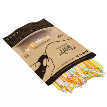 Pack de recarga de filamento 3DOODLER Start Eco Plastic Fire and Ice – 250 uds., 2,5 mm, compostable, Naranja/Turquesa/Blanco/Amarillo