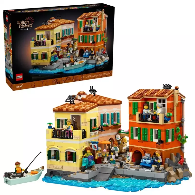 Set de construcción LEGO Ideas 21359 Riviera italiana, 3251 piezas, 10 minifiguras, a partir de 18 años