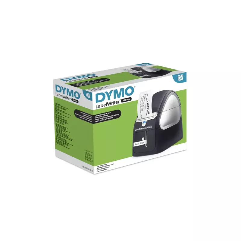 Impresora de etiquetas DYMO LabelWriter 450 Duo | Impresora de etiquetas de termoimpresión directa | Impresión rápida de etiquetas, códigos de barras y más | Imprime tanto etiquetas LW como etiquetas de plástico D1