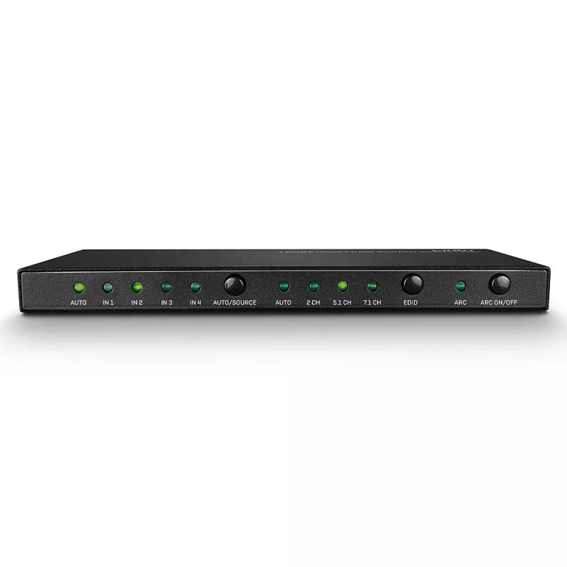 Lindy 38249 conmutador HDMI 2.0 18G de 4 puertos con audio, de sobremesa