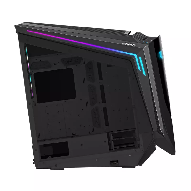 Caja de PC GIGABYTE AORUS C700 GLASS – Full-Tower, compatible con hasta E-ATX y radiadores de 420 mm, 5 ventiladores de 120 mm preinstalados, USB 3.1 Type-C, RGB Fusion