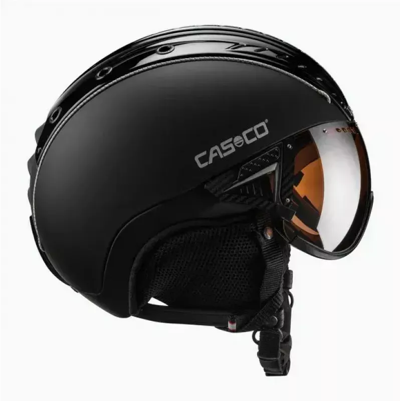 Casco de esquí Casco SP-2 Carbonic Visor, talla M (55–57 cm), negro