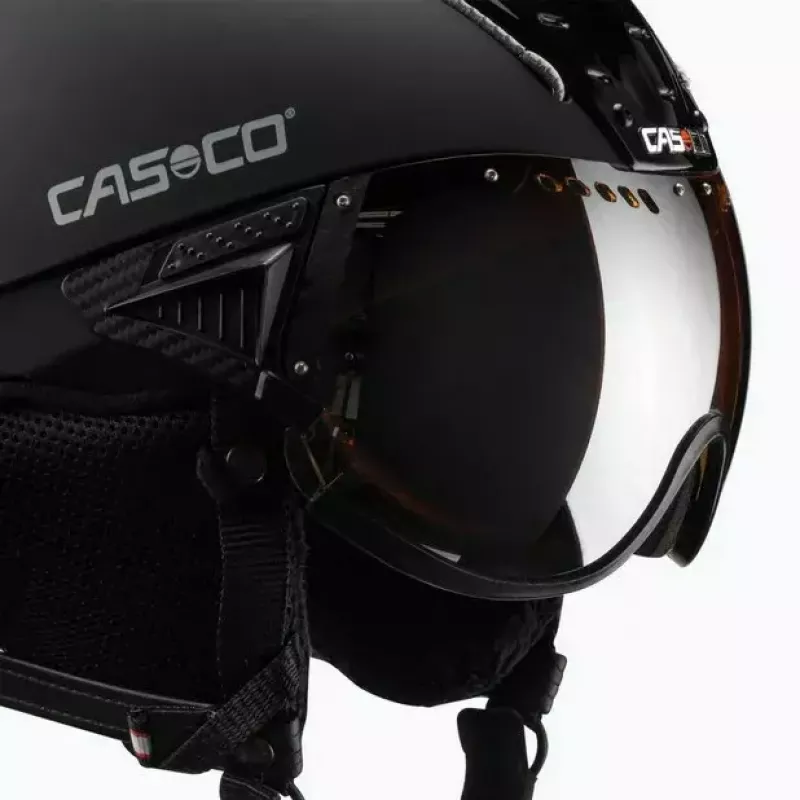 Casco de esquí Casco SP-2 Carbonic Visor, talla M (55–57 cm), negro