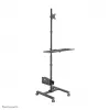 Neomounts FPMA-MOBILE1700 puesto de trabajo móvil, 10-32 pulgadas (25,4-81,3 cm), máx. 8 kg, VESA 75x75-100x100, altura 94-175 cm, acero, negro